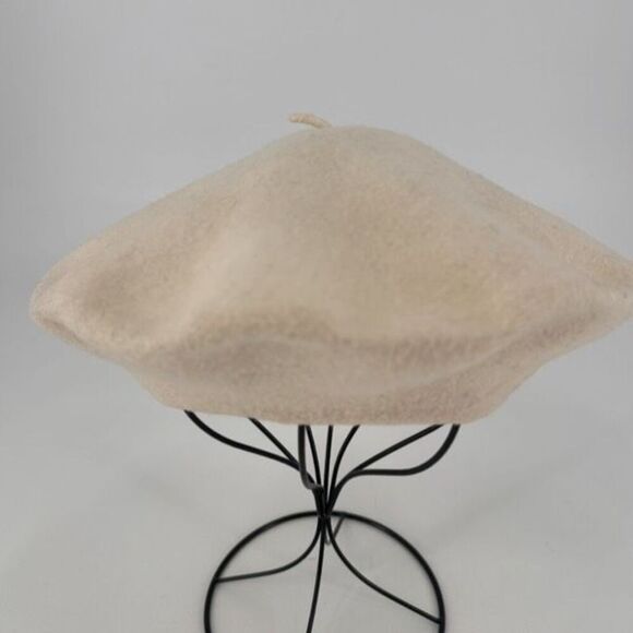 Vintage Wool Beret Pair Purple & Ivory Made in South Africa - Picture 8 of 15